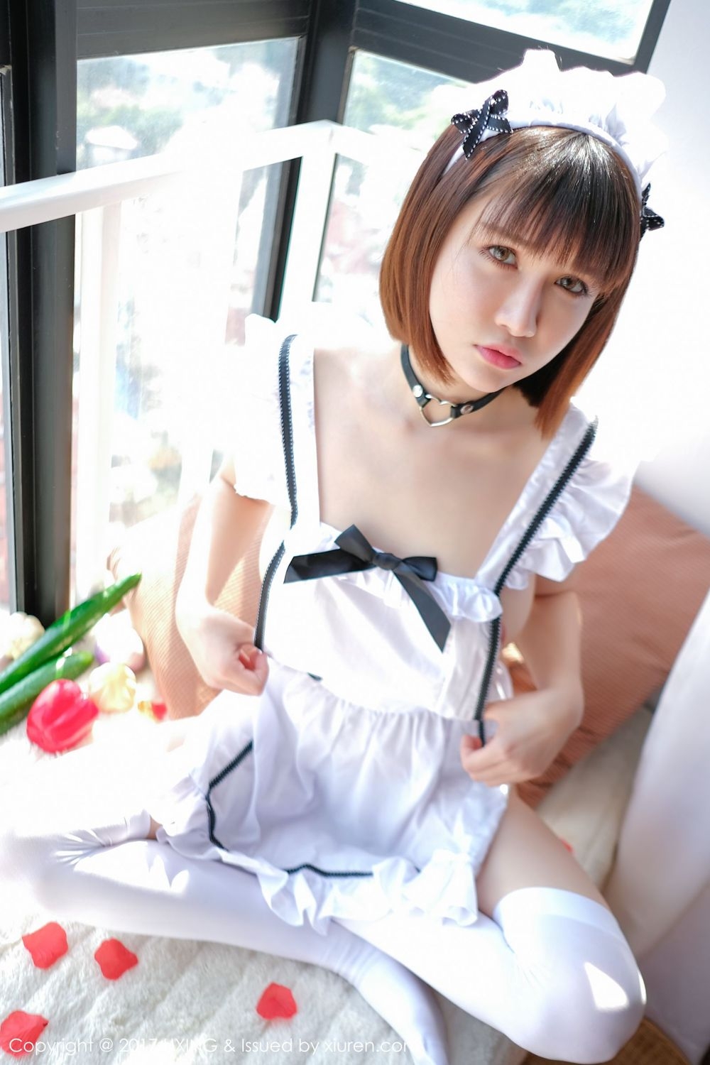 Maid outfit uniform temptation proud jiao meng Ming yan as a person tomato cucumber welfare picture(2)